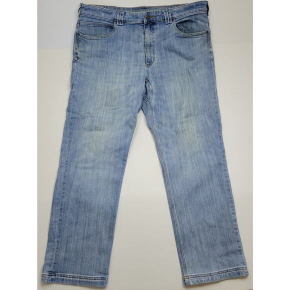 Duluth Trading Ballroom Double Flex Jeans Blue Light Denim Men's 40/30 Standard - Picture 1 of 9